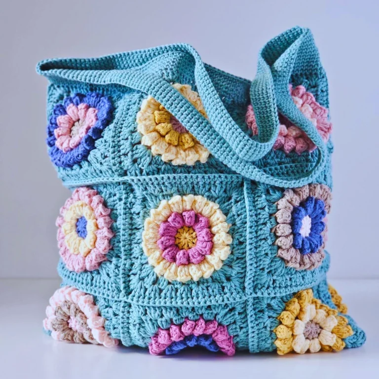 the image show the final result of a Crochet bag pattern