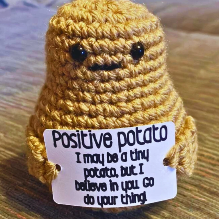 the image show the final result of a positive potato crochet pattern