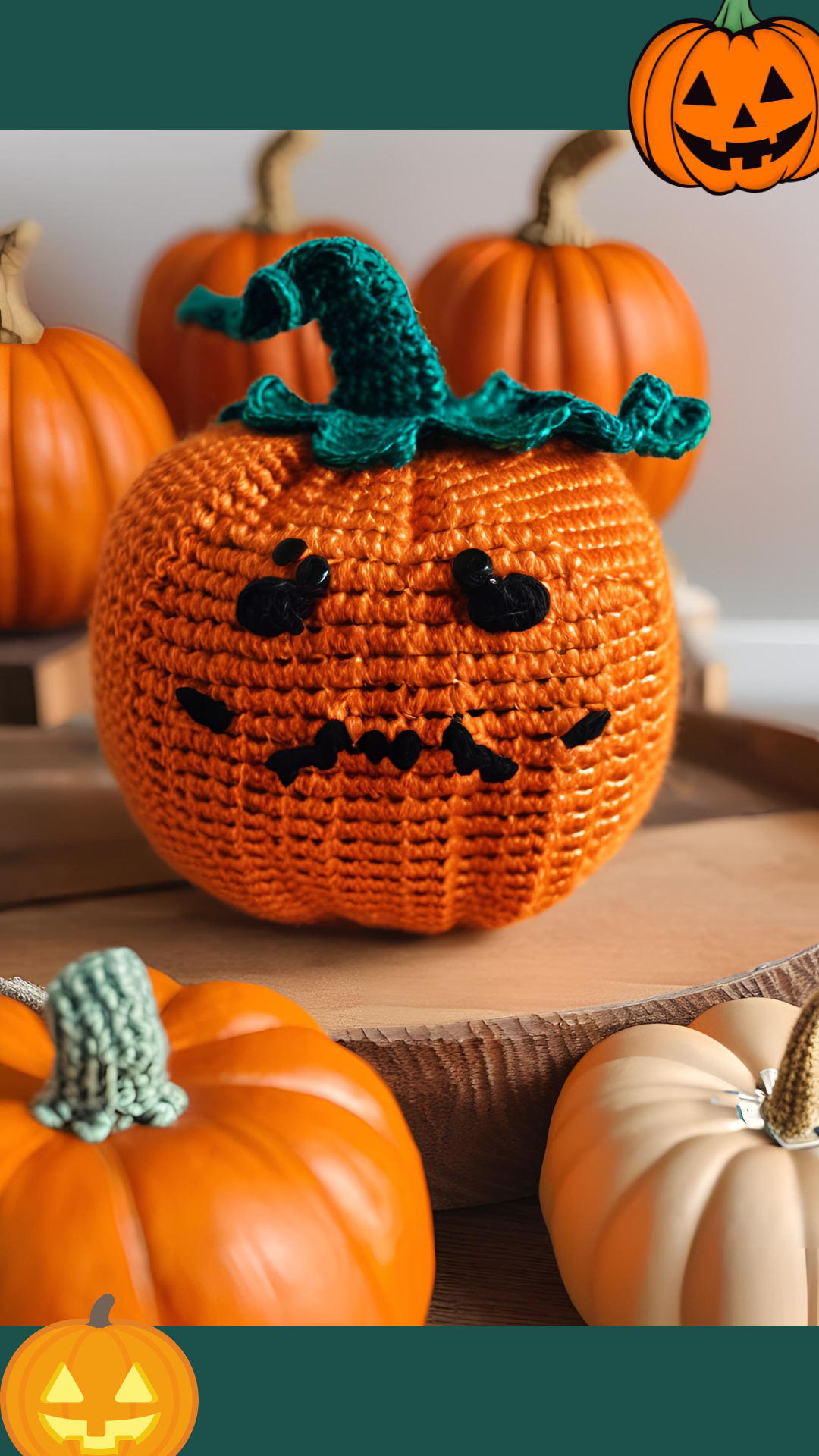 Crochet Pumpkin with Witch Hat Pattern