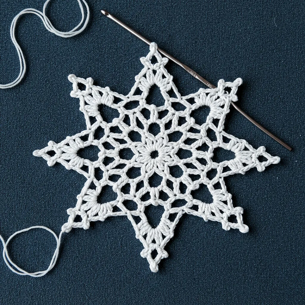 Delicate Frost: Easy Crochet Snowflake